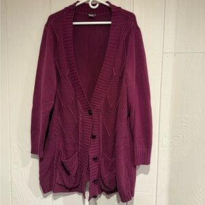 VENUS Deep Purple Knit Cardigan